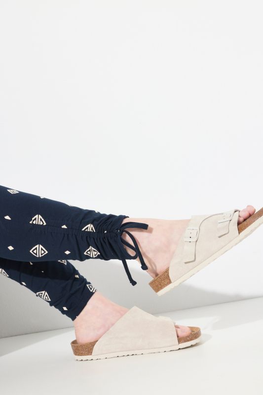 Eco Cotton Rhombes Print Gathered Leggings