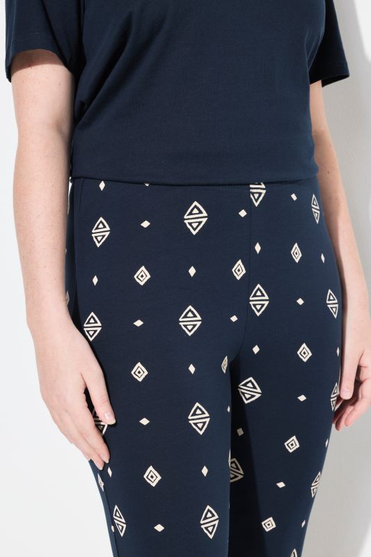 Eco Cotton Rhombes Print Gathered Leggings