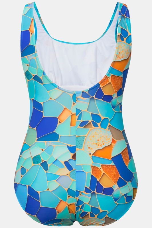 Swimsuit, printed, without soft cups, round neck