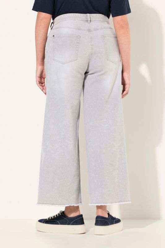 Jeans Mary, fringe hem, wide leg, stretch