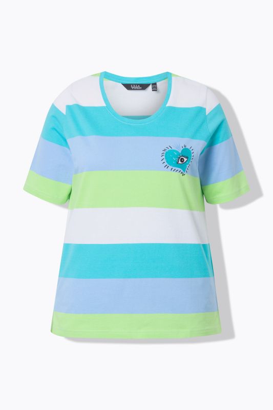 Striped Embroidered Logo Short Sleeve Tee