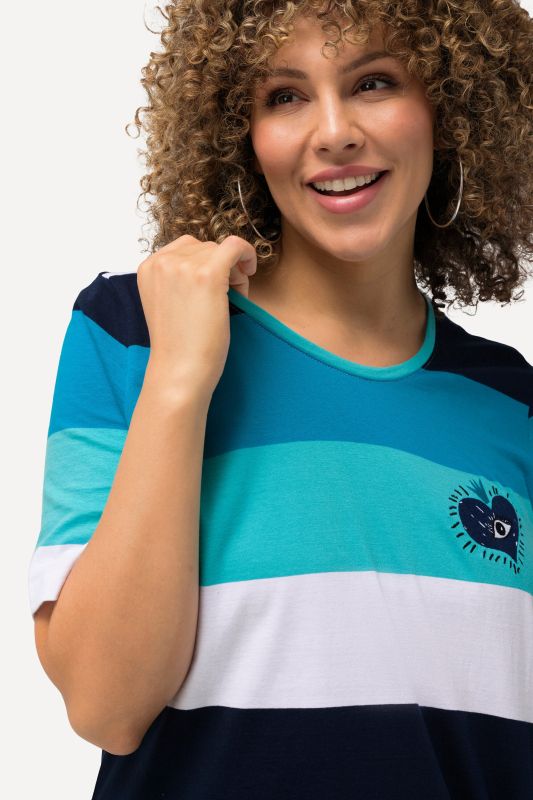 Striped Embroidered Logo Short Sleeve Tee