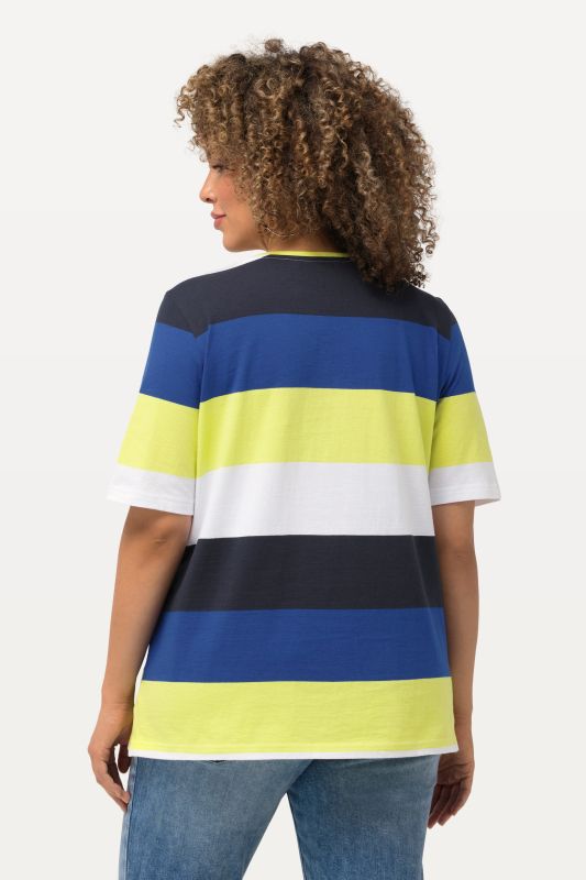 Striped Embroidered Logo Short Sleeve Tee