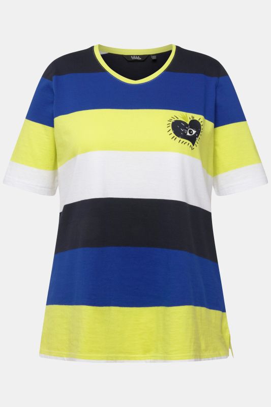 Striped Embroidered Logo Short Sleeve Tee