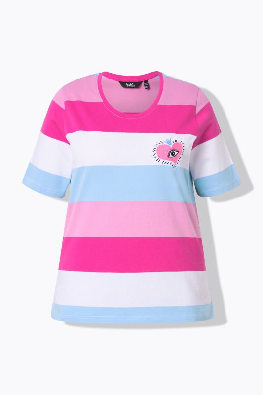 Striped Embroidered Logo Short Sleeve Tee