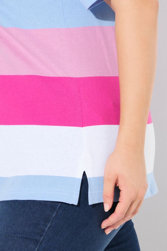 Striped Embroidered Logo Short Sleeve Tee