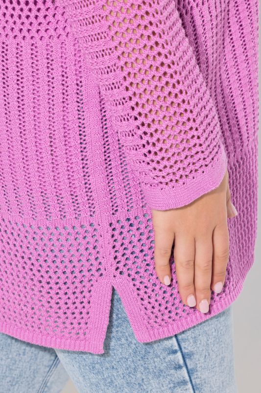 Mixed Texture Openwork Cardigan