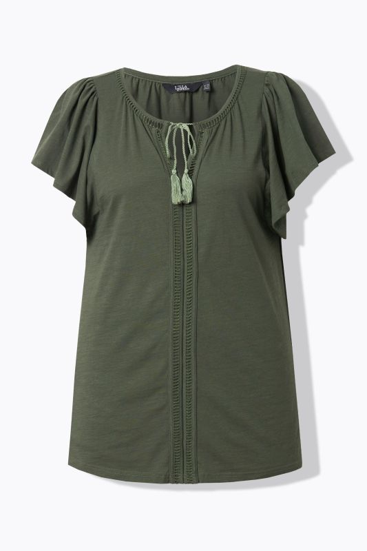 Wing Sleeve V-Neck Tee