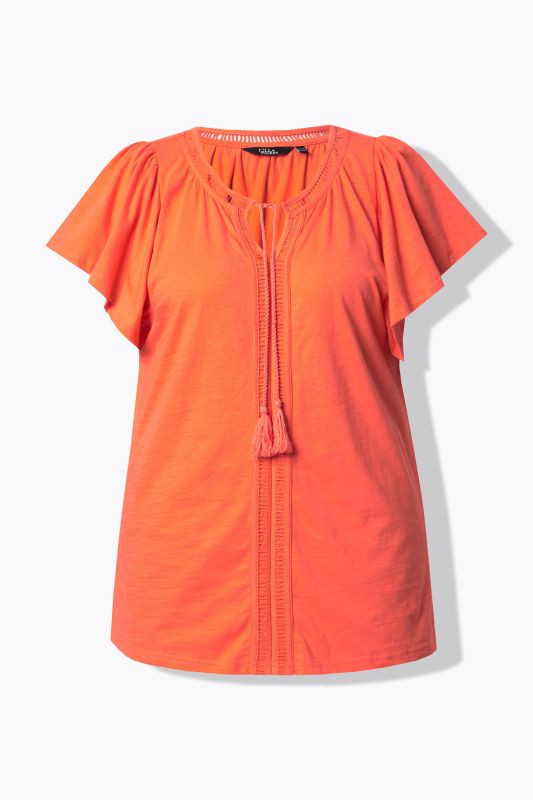Wing Sleeve V-Neck Tee