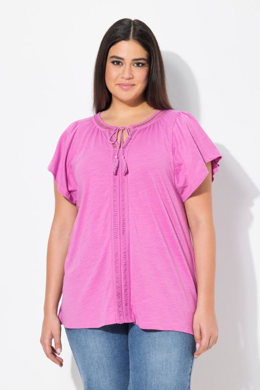 Wing Sleeve V-Neck Tee