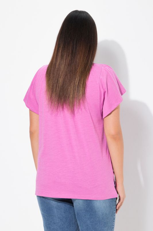 Wing Sleeve V-Neck Tee