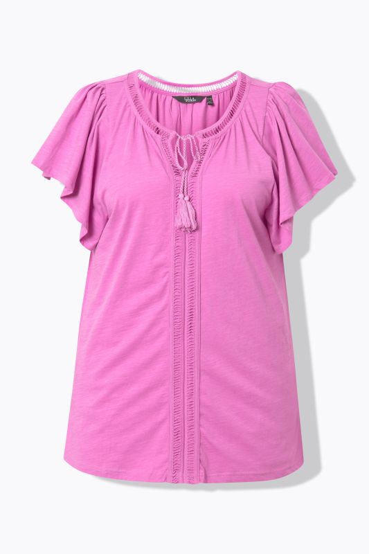 Wing Sleeve V-Neck Tee