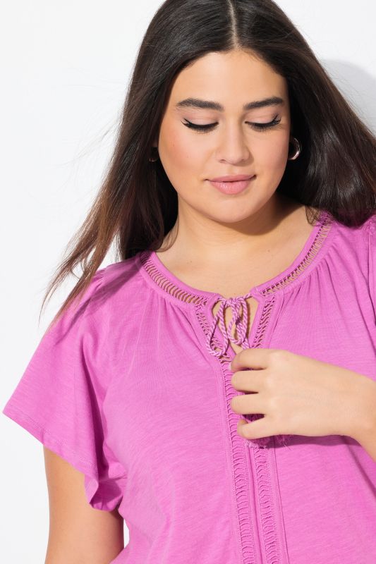 Wing Sleeve V-Neck Tee