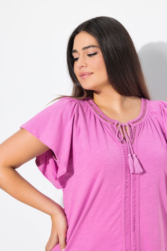Wing Sleeve V-Neck Tee