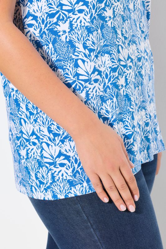 Coral Reef Printed Short Sleeve V-Neck Tee