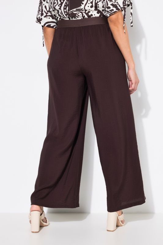 Textured Elastic Waist Pants