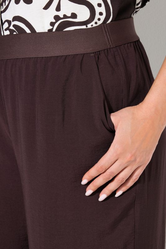 Textured Elastic Waist Pants