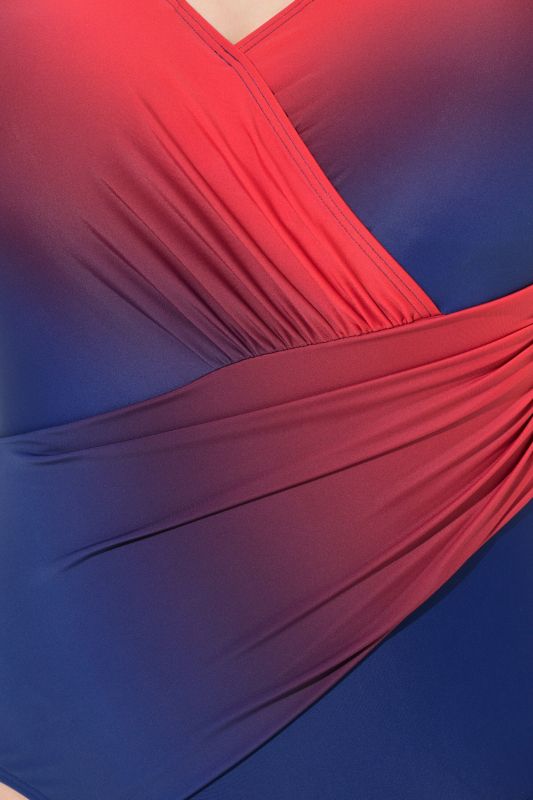 Gradient Wrap Look One Piece Swimsuit