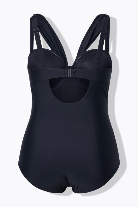 Draped Strap One Piece Underwire Swimsuit