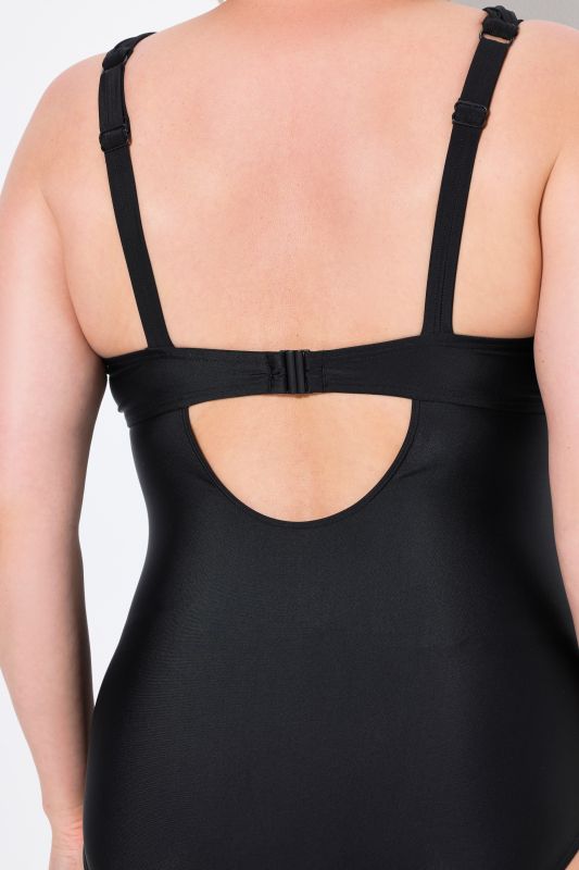 Draped Strap One Piece Underwire Swimsuit