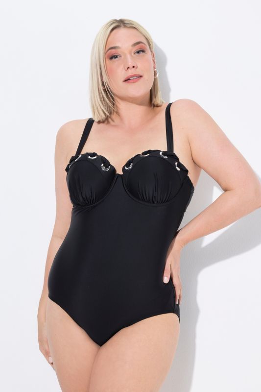 Eyelet One Piece Underwire Swimsuit
