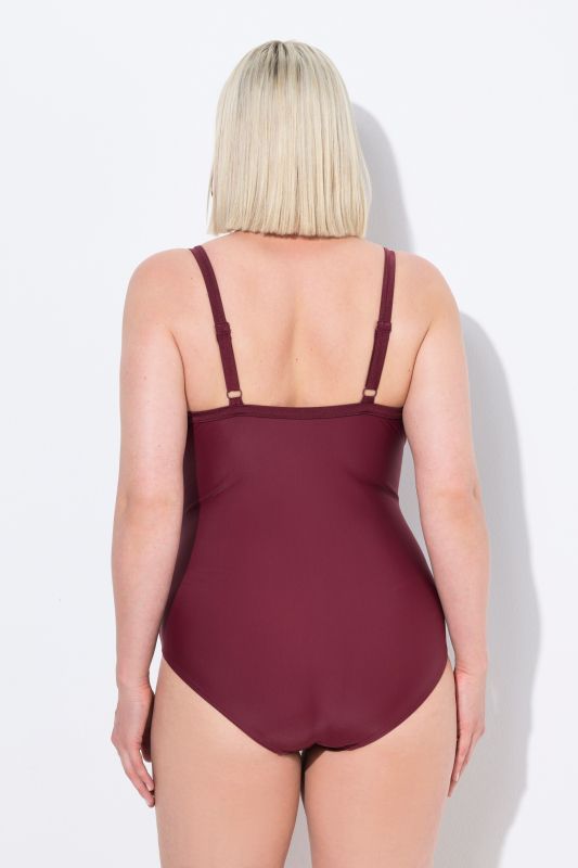 Draped O-Ring One Piece Swimsuit