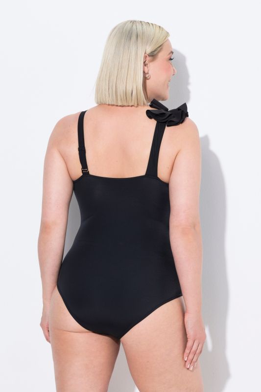 Ruffled Asymmetric One Piece Swimsuit