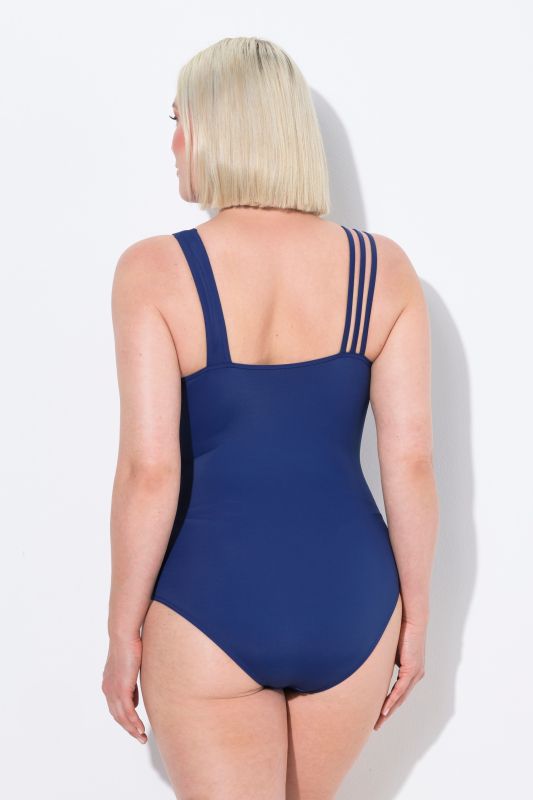 Split Strap Sun Motif One Piece Swimsuit