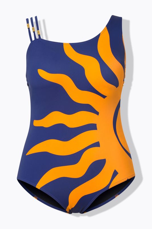 Split Strap Sun Motif One Piece Swimsuit