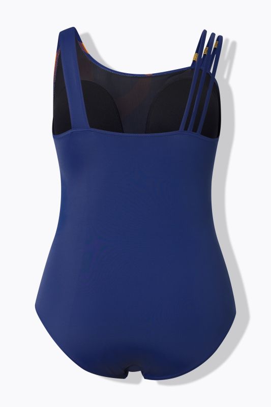 Split Strap Sun Motif One Piece Swimsuit