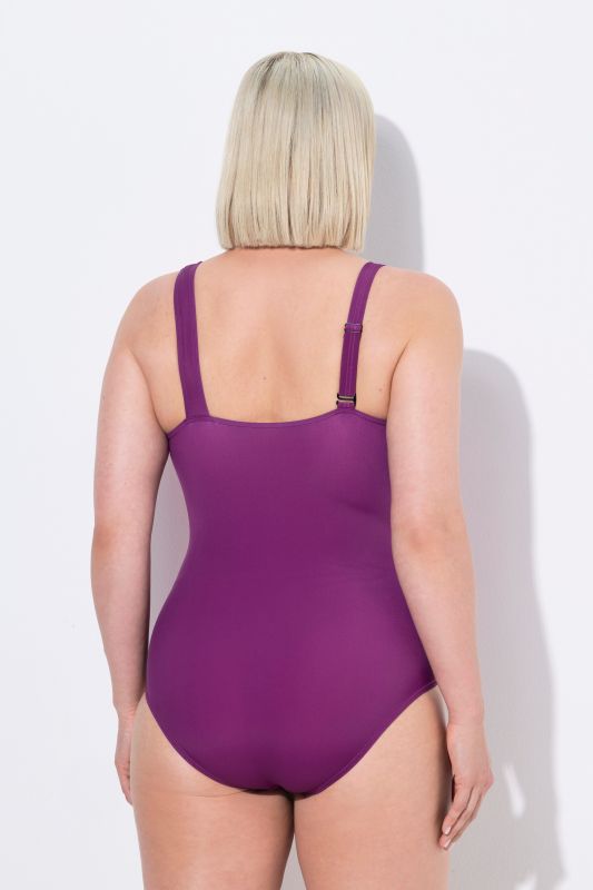 Asymmetric Color Block One Piece Swimsuit