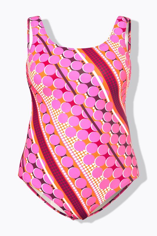 Mixed Polka Dot One Piece Cupless Swimsuit