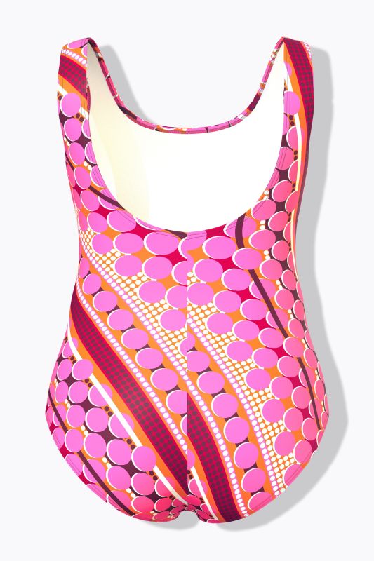 Mixed Polka Dot One Piece Cupless Swimsuit