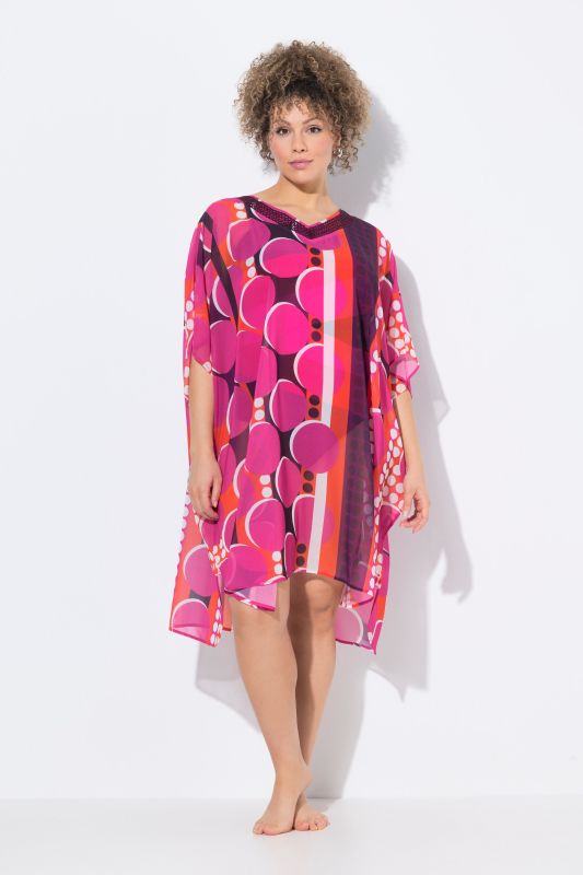 Mixed Polya Dot Caftan Dress