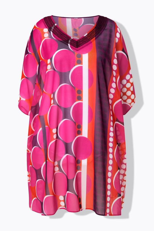 Mixed Polya Dot Caftan Dress