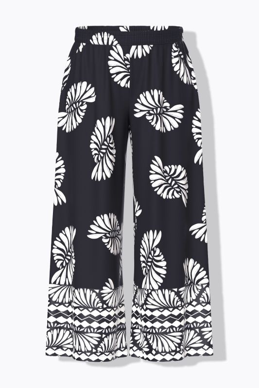 Fossil Print Elastic Waist Palazzo Pants