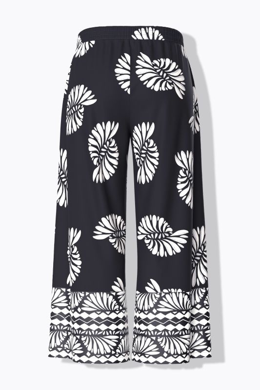 Fossil Print Elastic Waist Palazzo Pants