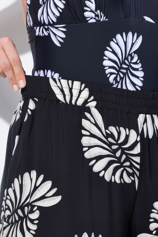 Fossil Print Elastic Waist Palazzo Pants