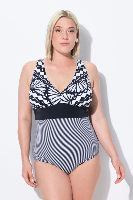 Ammonite Mixed Print One Piece Swimsuit