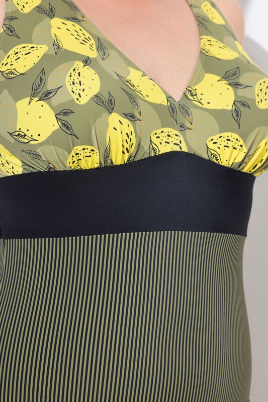 Lemon Mixed Print One Piece Swimsuit