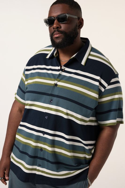 STHUGE piqué striped shirt