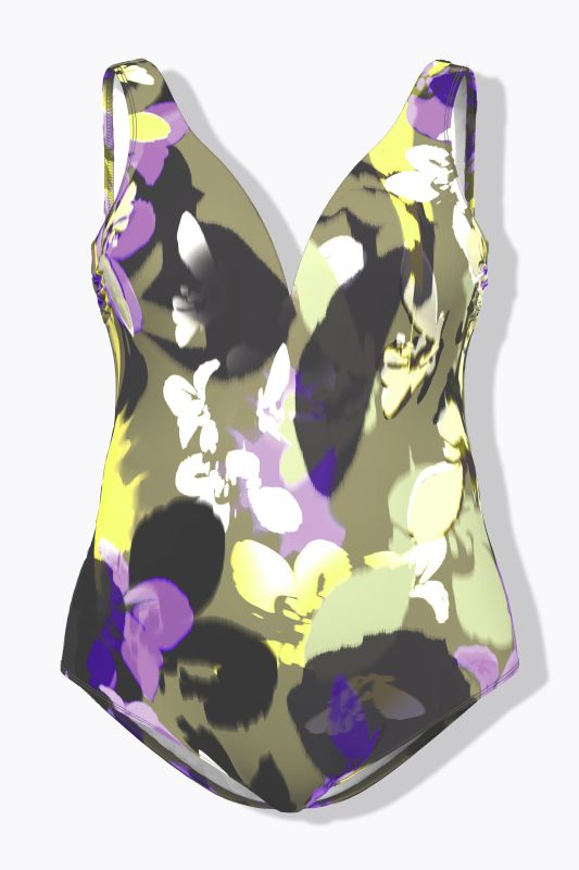 Floral Sweetheart Neckline Swimsuit