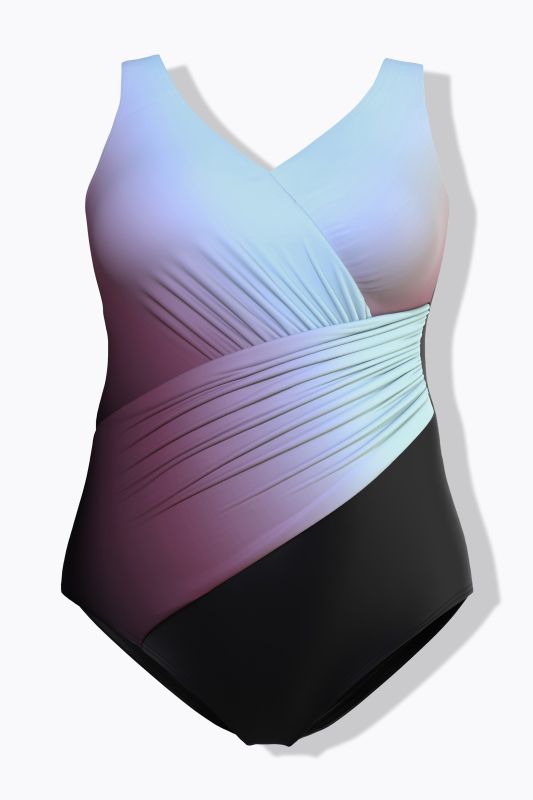 Ombre Wrap Look One Piece Swimsuit