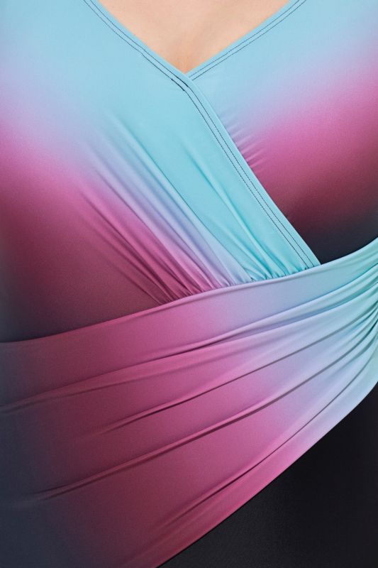 Ombre Wrap Look One Piece Swimsuit