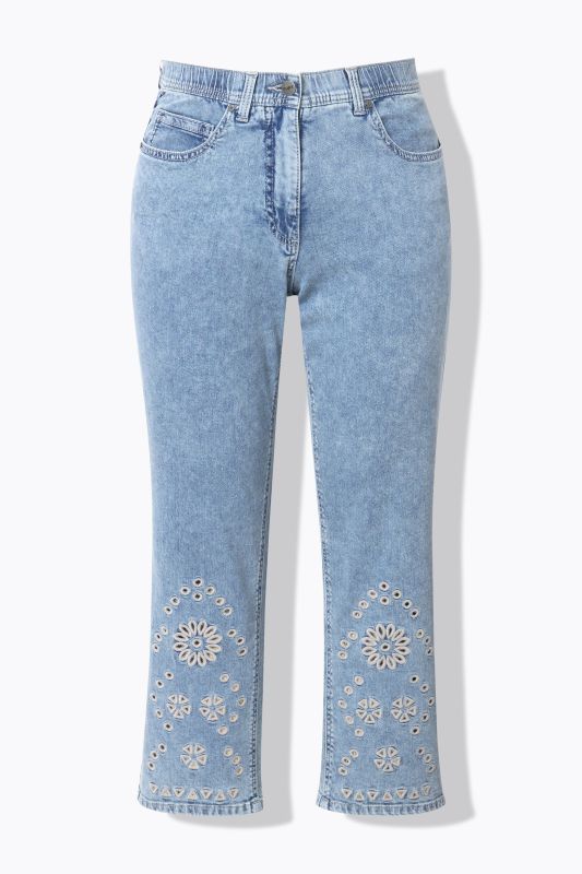 Eco Cotton Straight Leg Broderie Anglaise Jeans