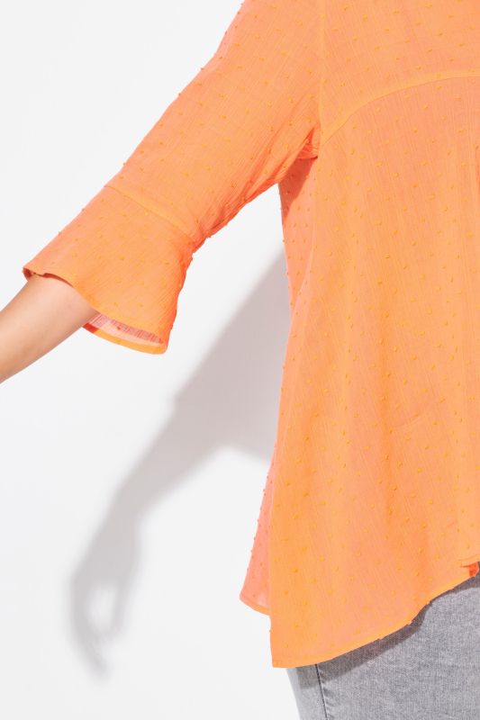 Textured 3/4 Sleeve A-Line Blouse