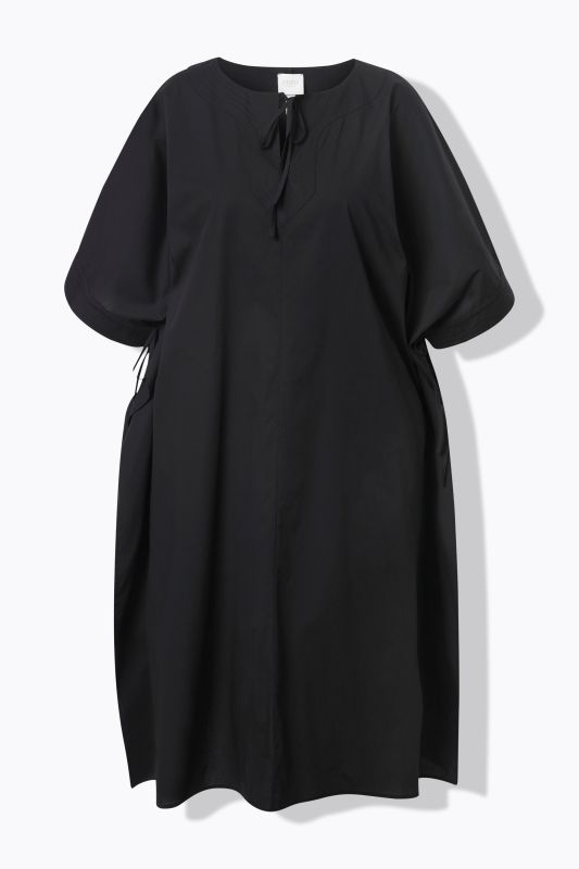 Eco Cotton Split Neck Short Sleeve Caftan Dress