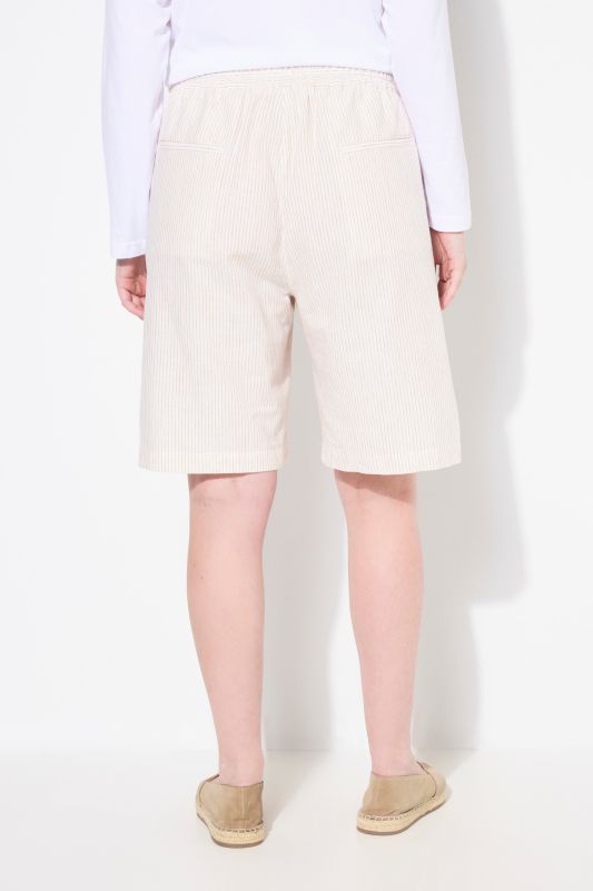 Eco Cotton Elastic Waist Pinstripe Shorts