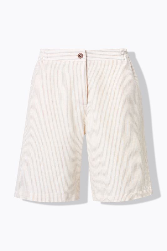 Eco Cotton Elastic Waist Pinstripe Shorts