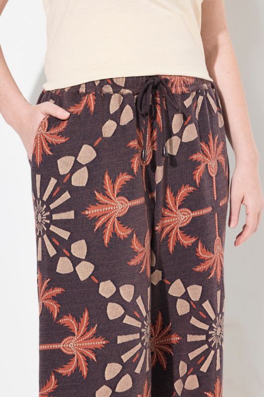 Eco Cotton Geometric Floral Textured Culottes